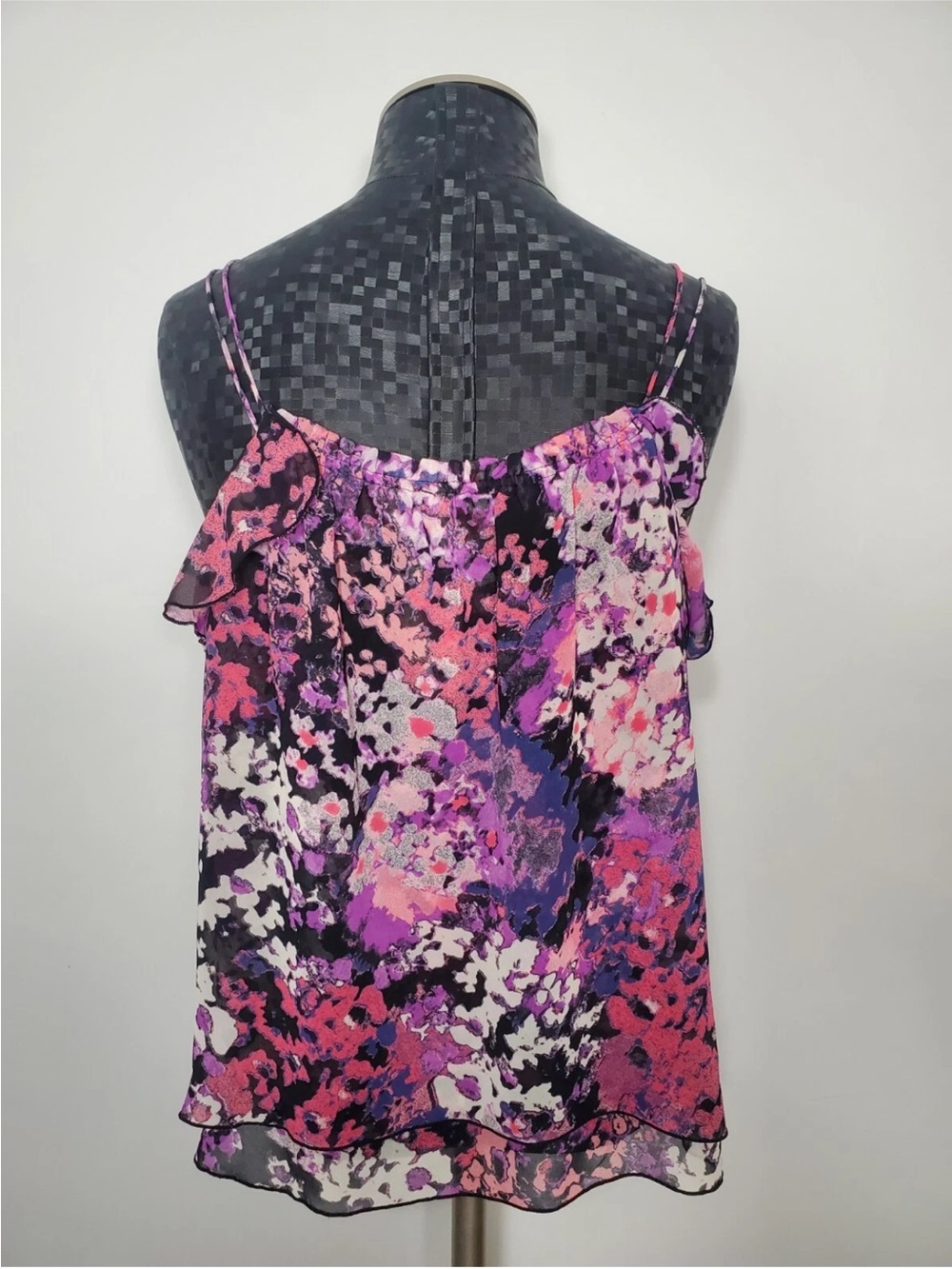 Lafayette 148 New York Pink & Purple Floral Spaghetti Strap Cami - Picture 6 of 10